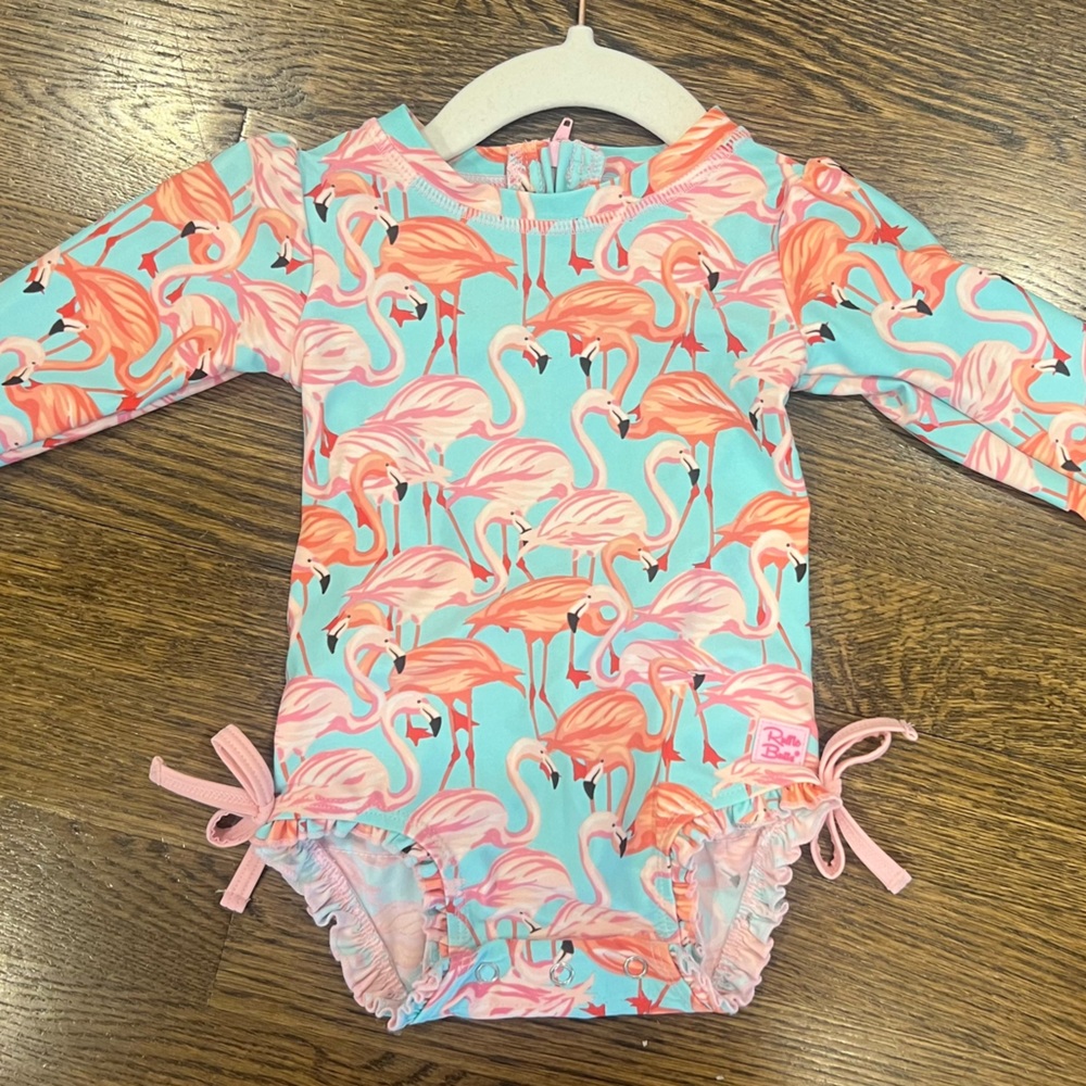 Ruffle Butts 6-12 Month Flamingo Suit